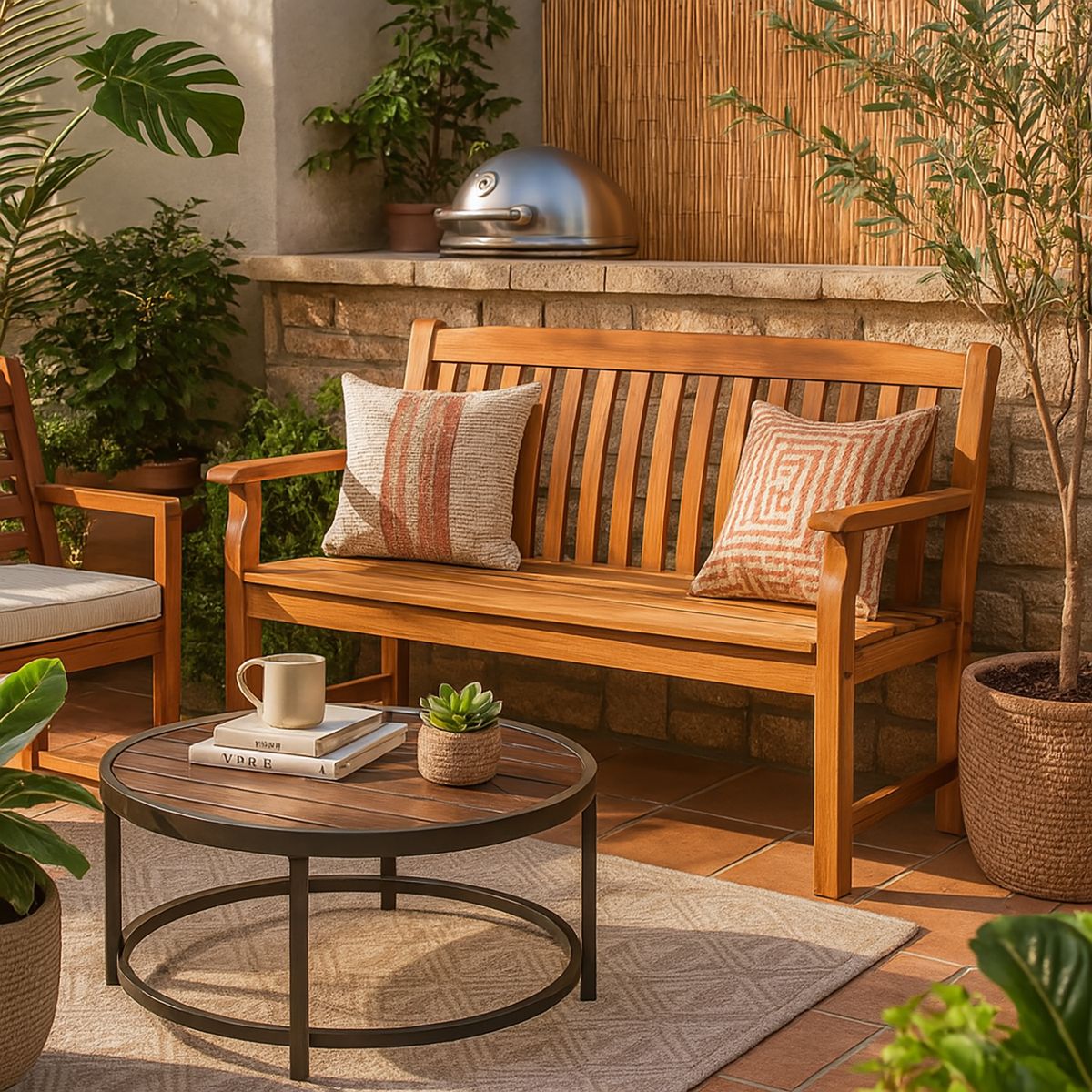 JUST HOME COLLECTION - Banco Jardín Madera 63x140x90 cm