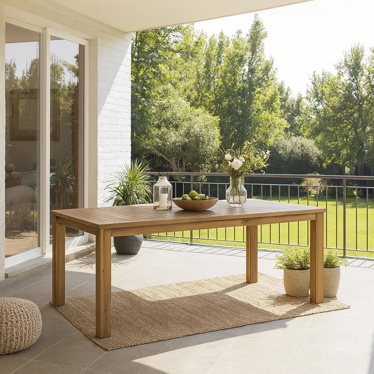 JUST HOME COLLECTION - Mesa Rectangular Madera 100x75x200 cm Natural