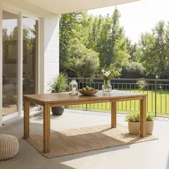 JUST HOME COLLECTION - Mesa Rectangular Madera 100x75x200 cm Natural