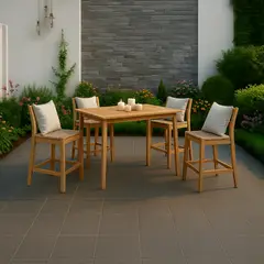 JUST HOME COLLECTION - Juego de Bar de Terraza Zapallar 4 Personas Natural