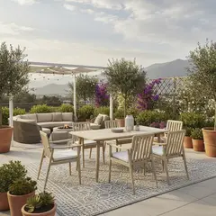 JUST HOME COLLECTION - Juego de Comedor de Terraza Brasilia 6 Personas Natural