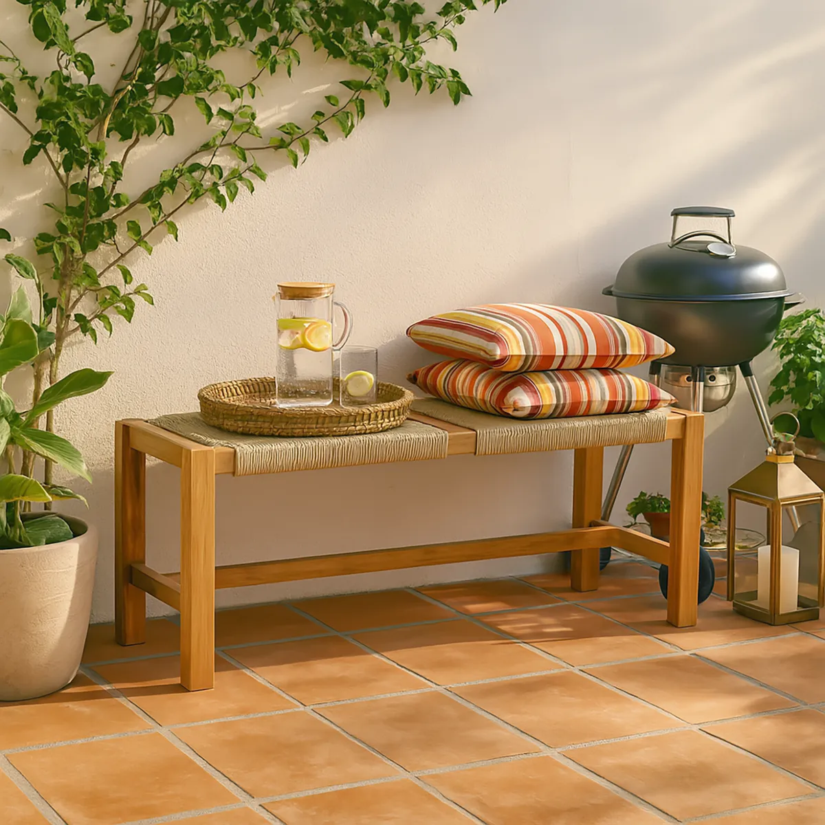 JUST HOME COLLECTION - Banco Frutillar Madera 45x35x45 cm