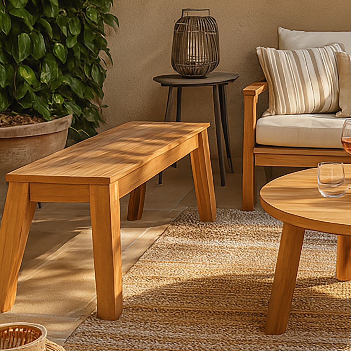 JUST HOME COLLECTION - Banco Colbun Madera 45x48.5x45 cm