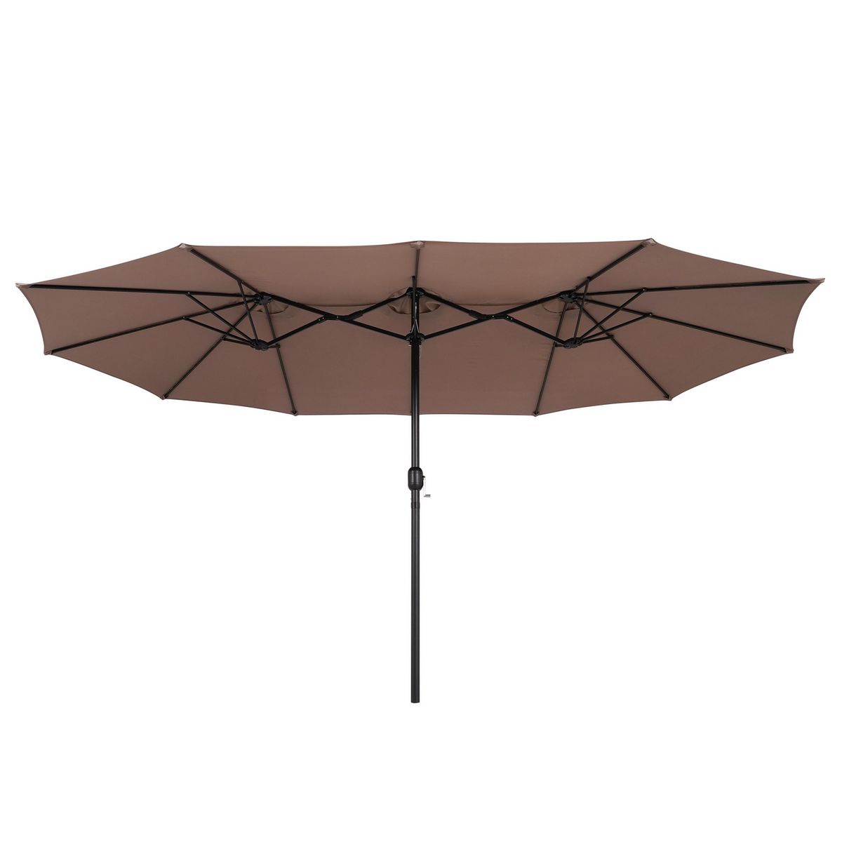 JUST HOME COLLECTION - Quitasol Central Doble Acero 2.6x2.3 metros Negro/Taupe