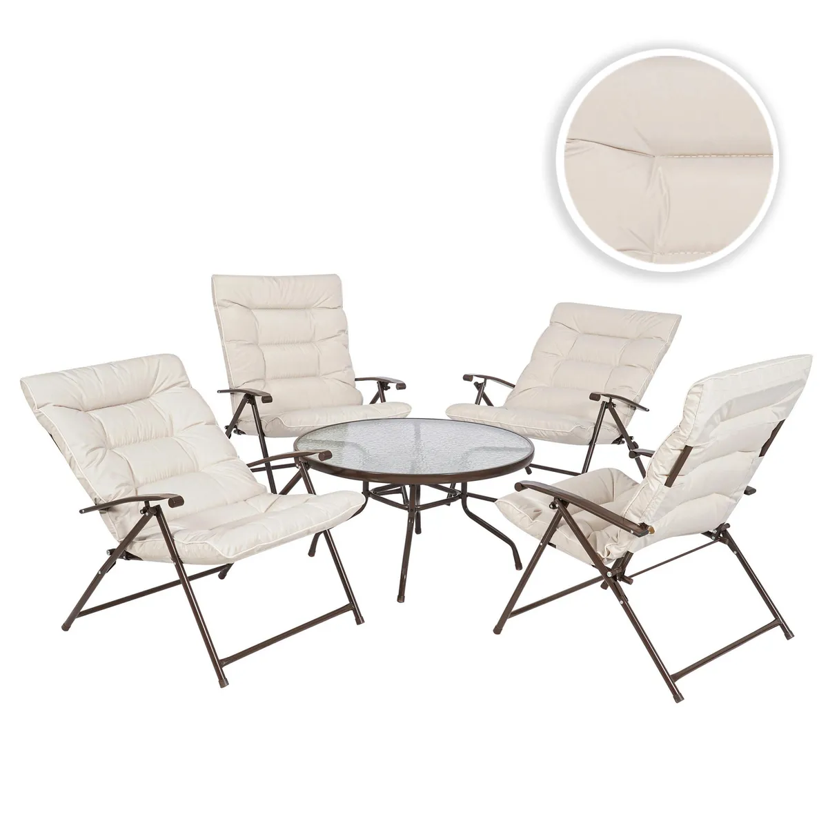 JUST HOME COLLECTION - Juego de Balcón de Terraza Sao Paulo 4 Personas Beige