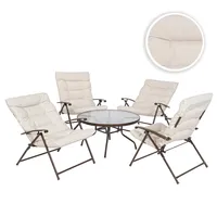 Juego de Balcón de Terraza Sao Paulo 4 Personas Beige