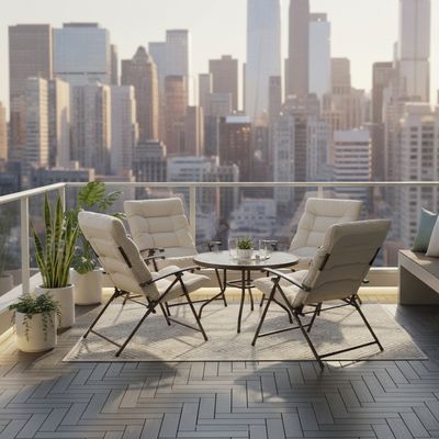 Imagen 2 del producto Juego de Balcón de Terraza Sao Paulo 4 Personas Beige