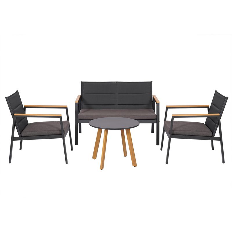JUST HOME COLLECTION - Juego de Living de Terraza Recife 4 Personas Negro