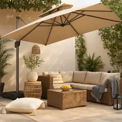 JUST HOME COLLECTION - Quitasol Lateral Acero 3x2.7 metros Gris; Taupe