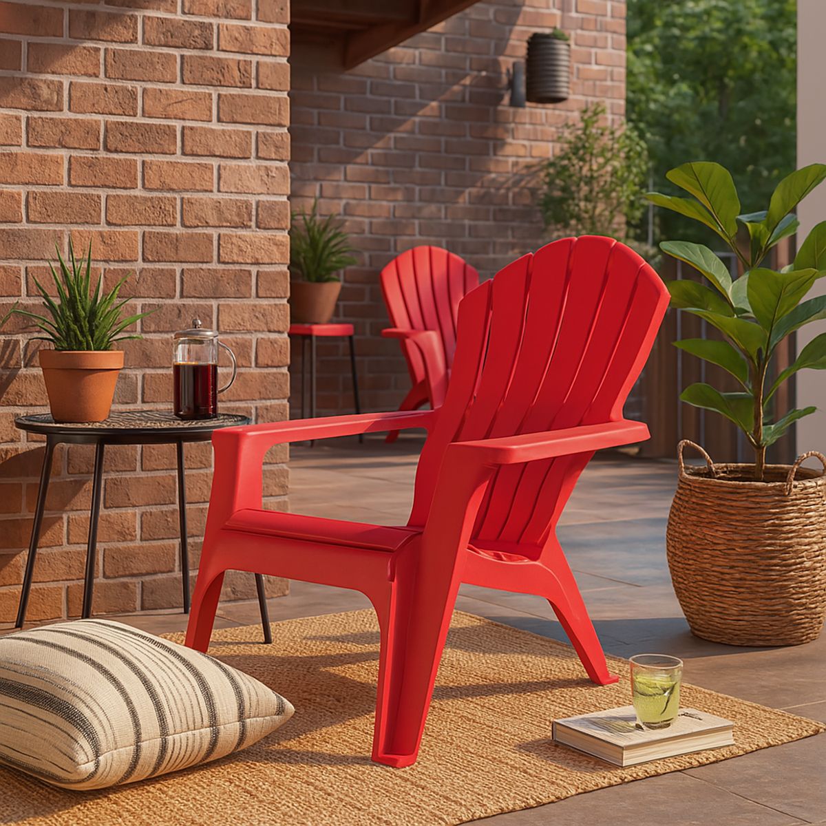 JUST HOME COLLECTION - Sillón para Terraza Resina XDC-149 Rojo 89x76x91 cm