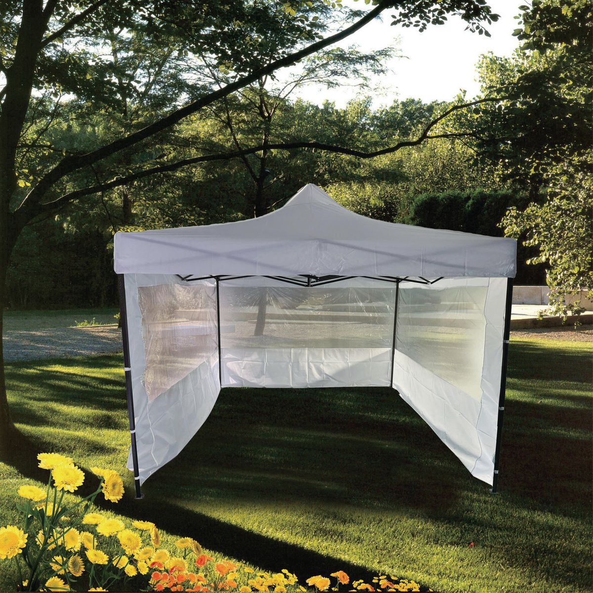 JUST HOME COLLECTION - Toldo Plegable con Pared 3x3 metros Blanco