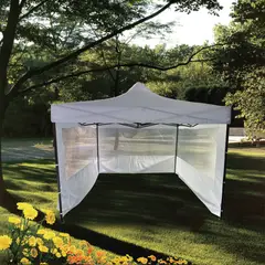 JUST HOME COLLECTION - Toldo Plegable con Pared 3x3 metros Blanco