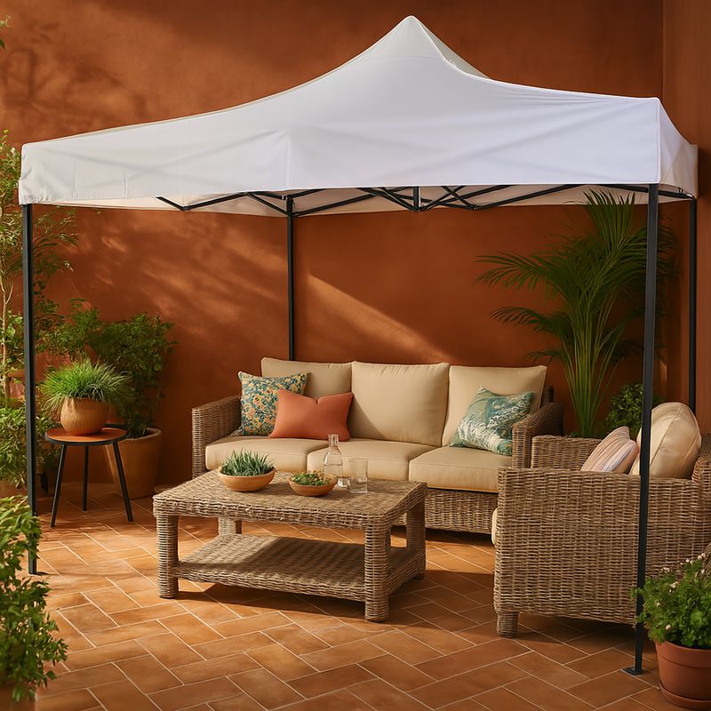 JUST HOME COLLECTION - Toldo Plegable 3x3 metros Blanco