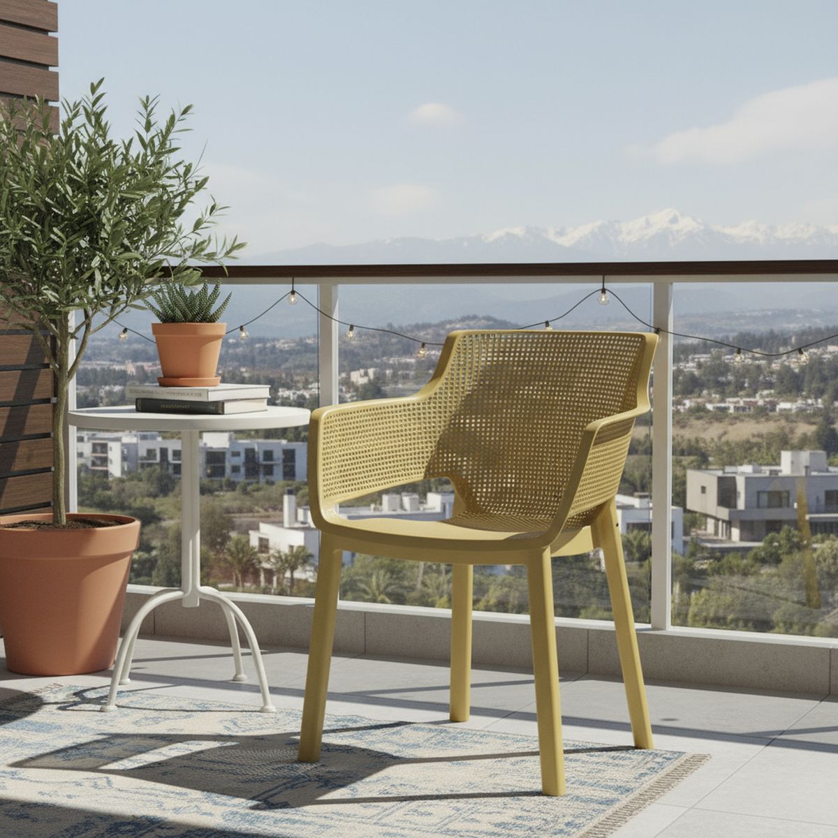 KETER - Silla para Terraza Polipropileno Elisa Amarillo 78.4x61.5x53 cm