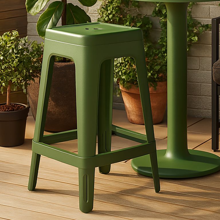 Silla bar para Terraza Resina Lucca Verde 65x38.4x38.4 cm