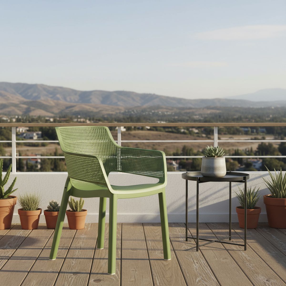 KETER - Silla para Terraza Polipropileno Elisa Verde 78.4x61.5x53 cm