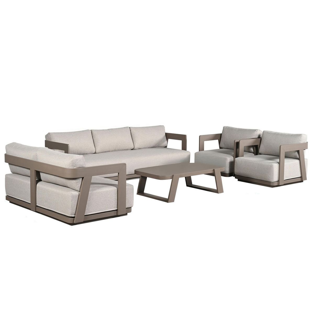 JUST HOME COLLECTION - Juego de Living de Terraza Fortaleza 7 Personas Beige