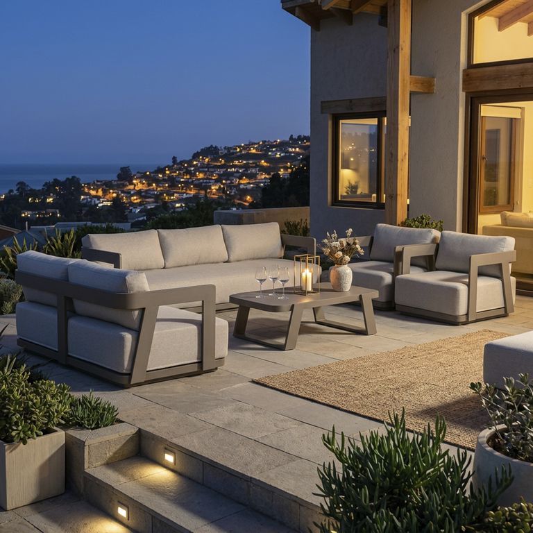 JUST HOME COLLECTION Juego de Living de Terraza Fortaleza 7 Personas ...