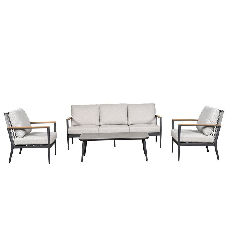 JUST HOME COLLECTION - Juego de Living de Terraza Barcelona 5 Personas Beige