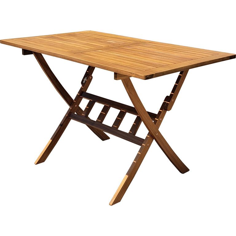 Mesa de terraza Rectangular Madera 70x74x120 cm Natural