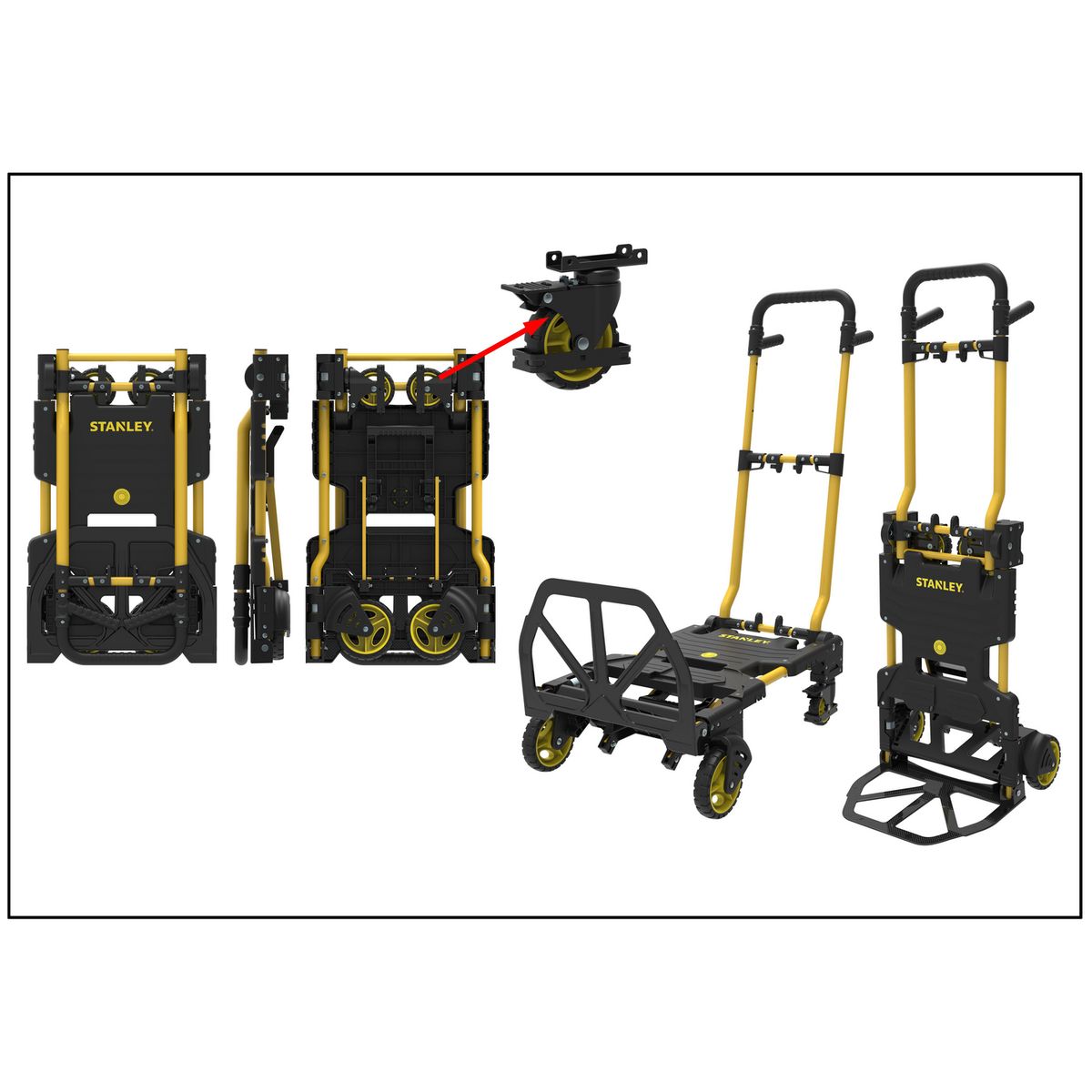 STANLEY - Carro de carga 2 en 1 80 a 137 kg
