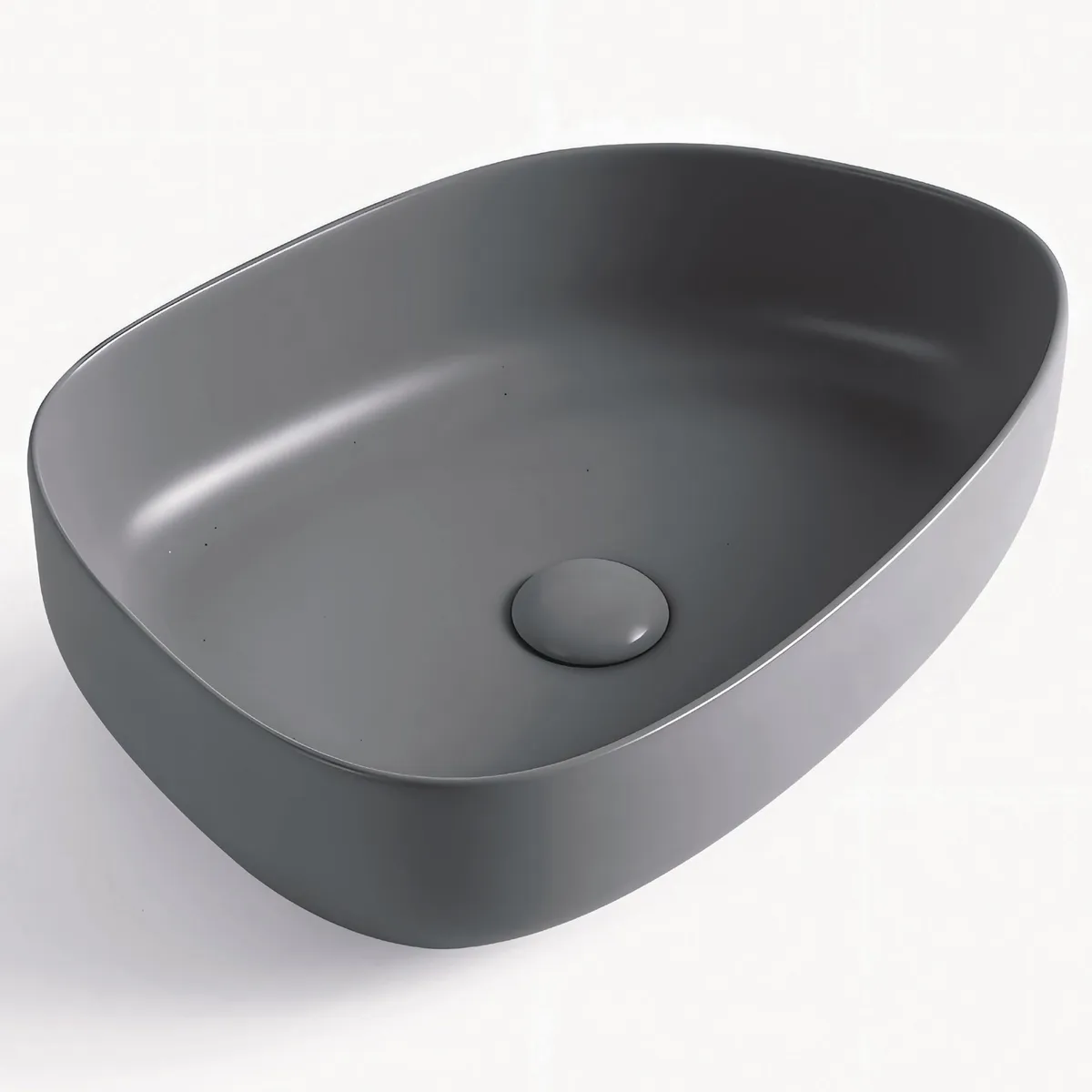 SENSI DACQUA - Lavamanos Forma Otra Cerámica 47.5x13x36.5 cm Gris mate