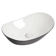 SENSI DACQUA - Lavamanos Forma Otra Porcelana 52.5x16x32.5 cm Blanco; Negro mate
