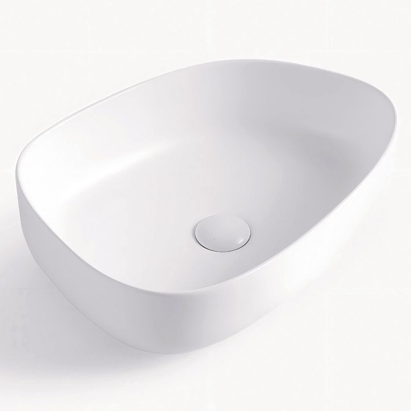 SENSI DACQUA - Lavamanos Forma Otra Cerámica 47.5x13x36.5 cm Blanco mate
