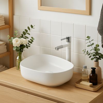 Imagen 2 del producto Lavamanos Forma Otra Porcelana 47.5x13x36.5 cm Blanco mate