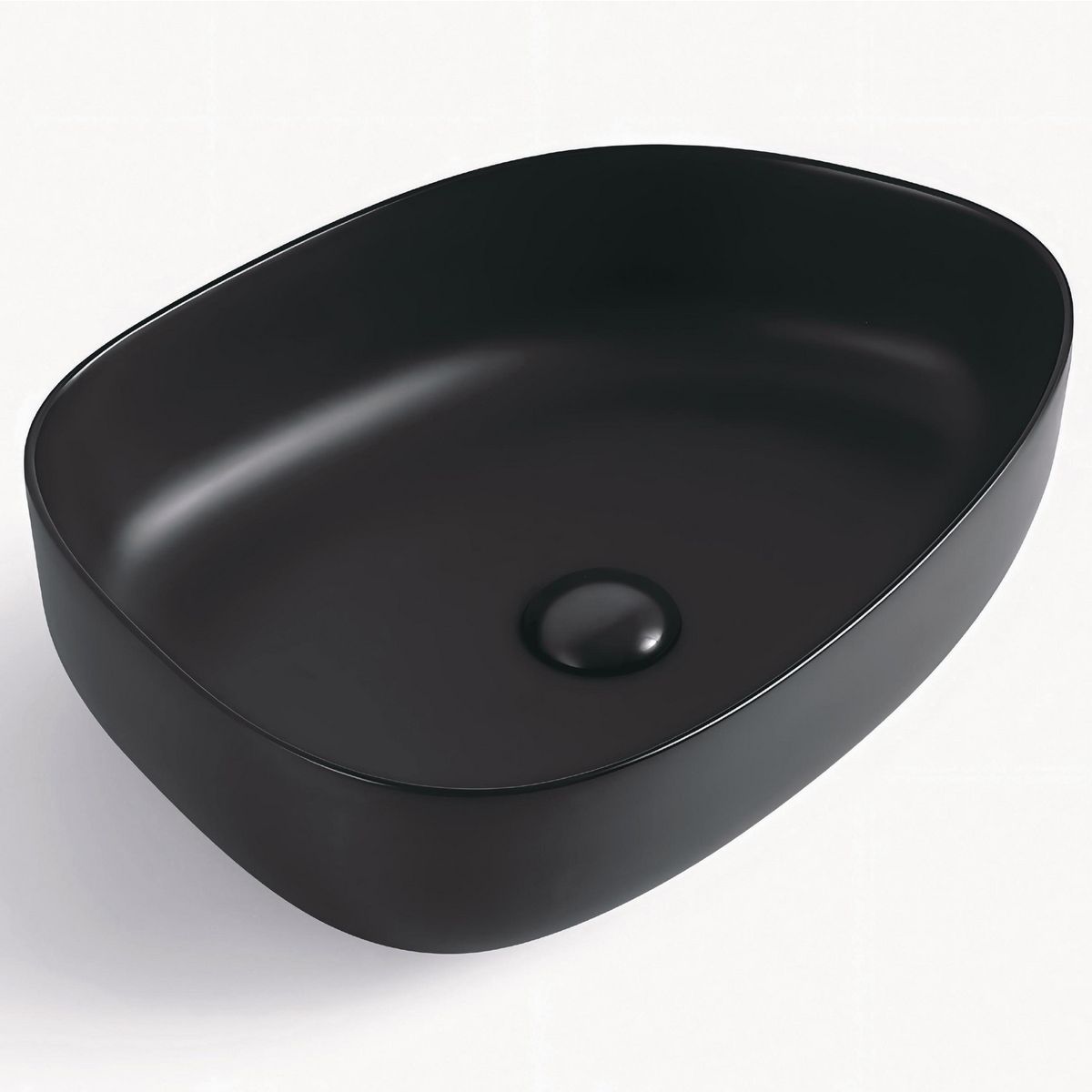 SENSI DACQUA - Lavamanos Forma Rectangular Cerámica 475x13x36.5 cm Negro mate