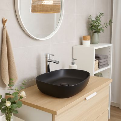 Imagen 2 del producto Lavamanos Forma Rectangular Cerámica 475x13x36.5 cm Negro mate