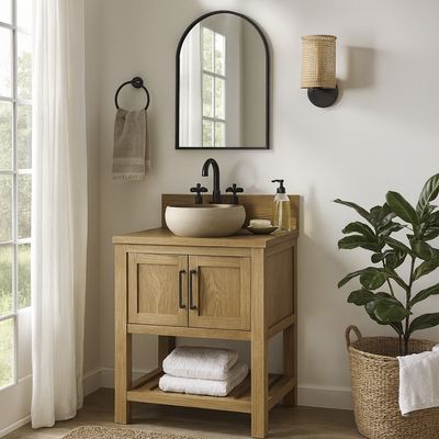 Imagen 2 del producto Lavamanos Forma Redonda Cerámica 36.4x15.5x36.4 cm Natural; Cobre mate