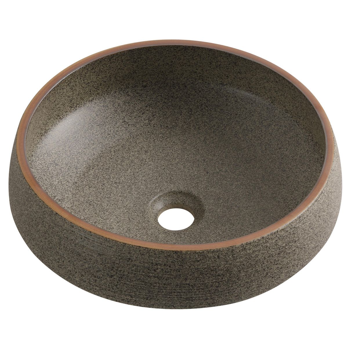 SENSI DACQUA - Lavamanos Forma Redonda Cerámica 39x16.5x39 cm Café