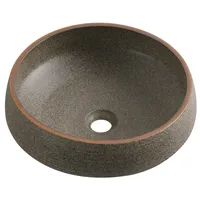 Lavamanos Forma Redonda Cerámica 39x16.5x39 cm Café