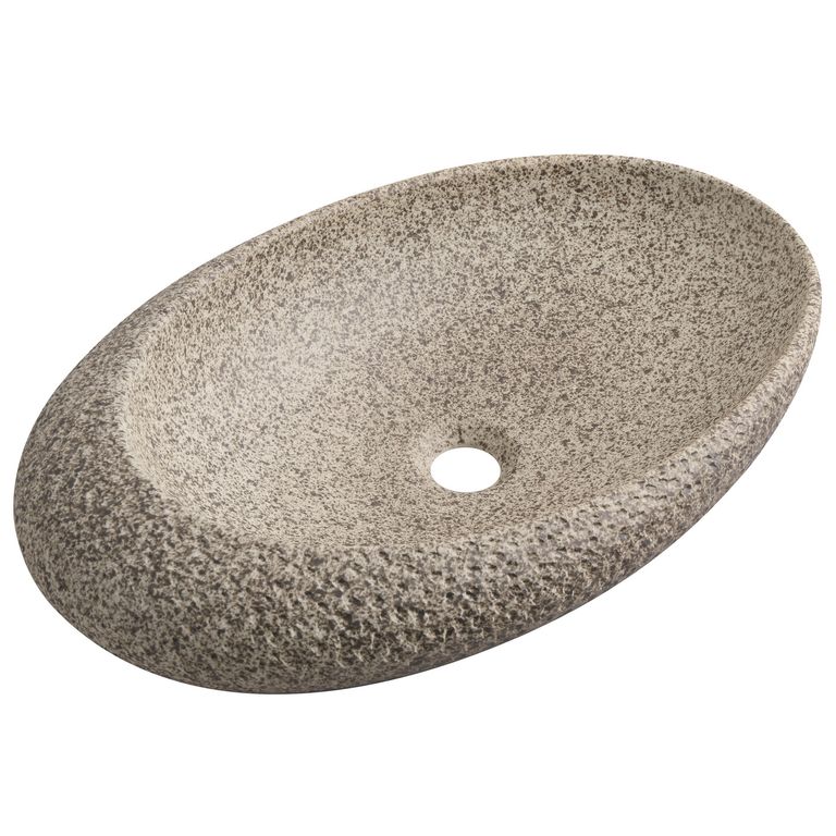 Lavamanos Forma Ovalada Cerámica 56.5x13.5x36.5 cm Beige