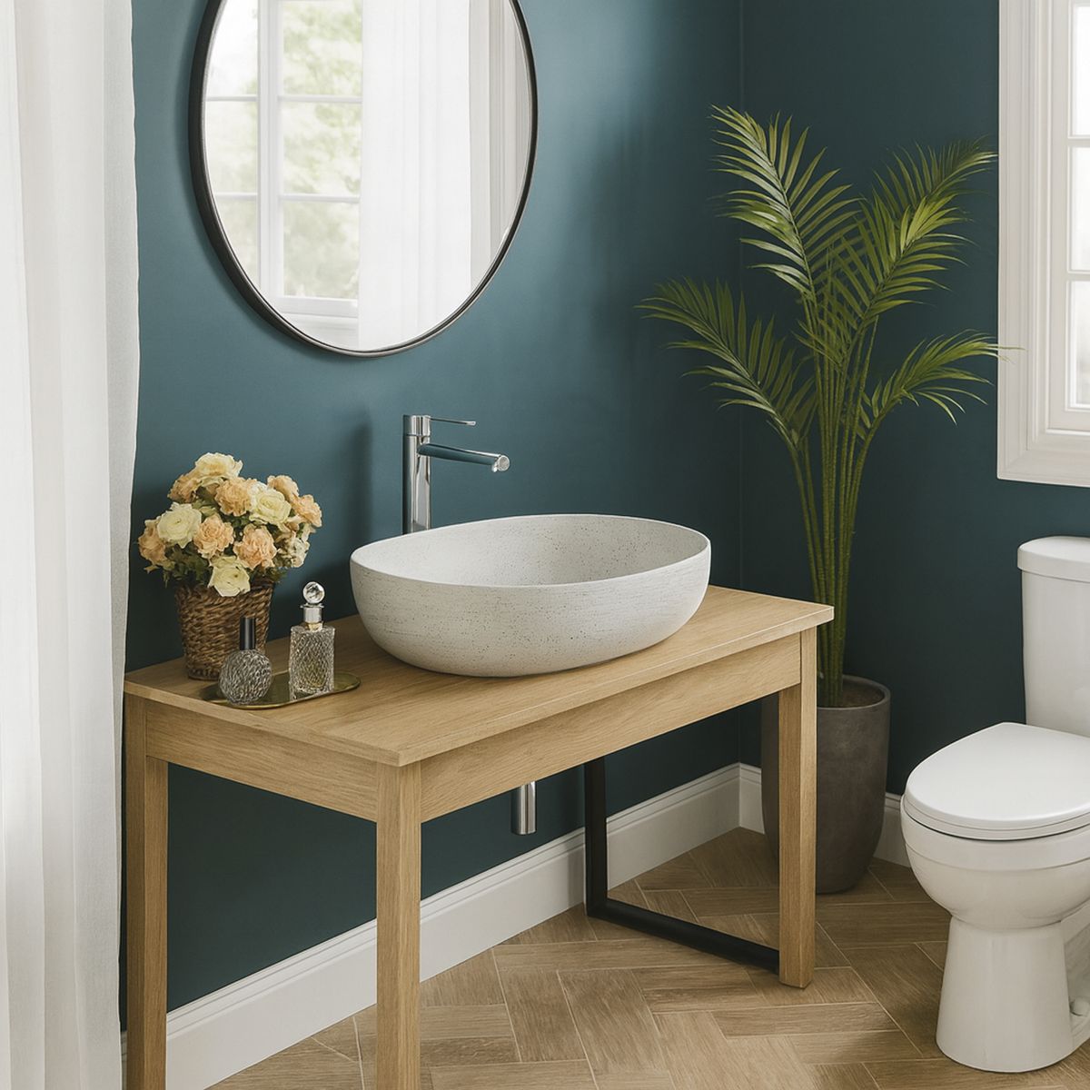 SENSI DACQUA - Lavamanos Forma Ovalada Cerámica 46x13x33.2 cm Blanco textura