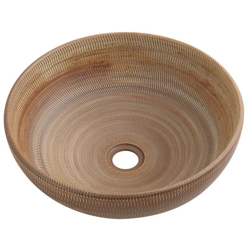 SENSI DACQUA - Lavamanos Forma Redonda Cerámica 40.5x15x40.5 cm Natural textura