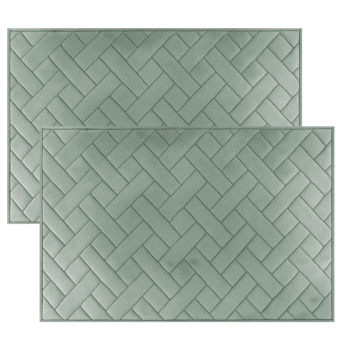 JUST HOME COLLECTION - Set 2 Piso Alfombra Baño 40x60 cm Pistacho