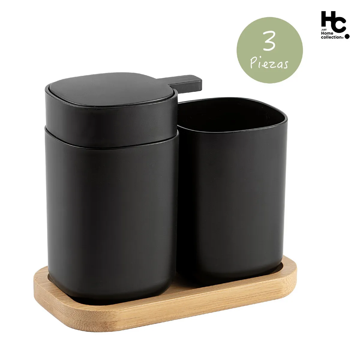 JUST HOME COLLECTION - Set 3 Accesorios Baño Aiello Negro