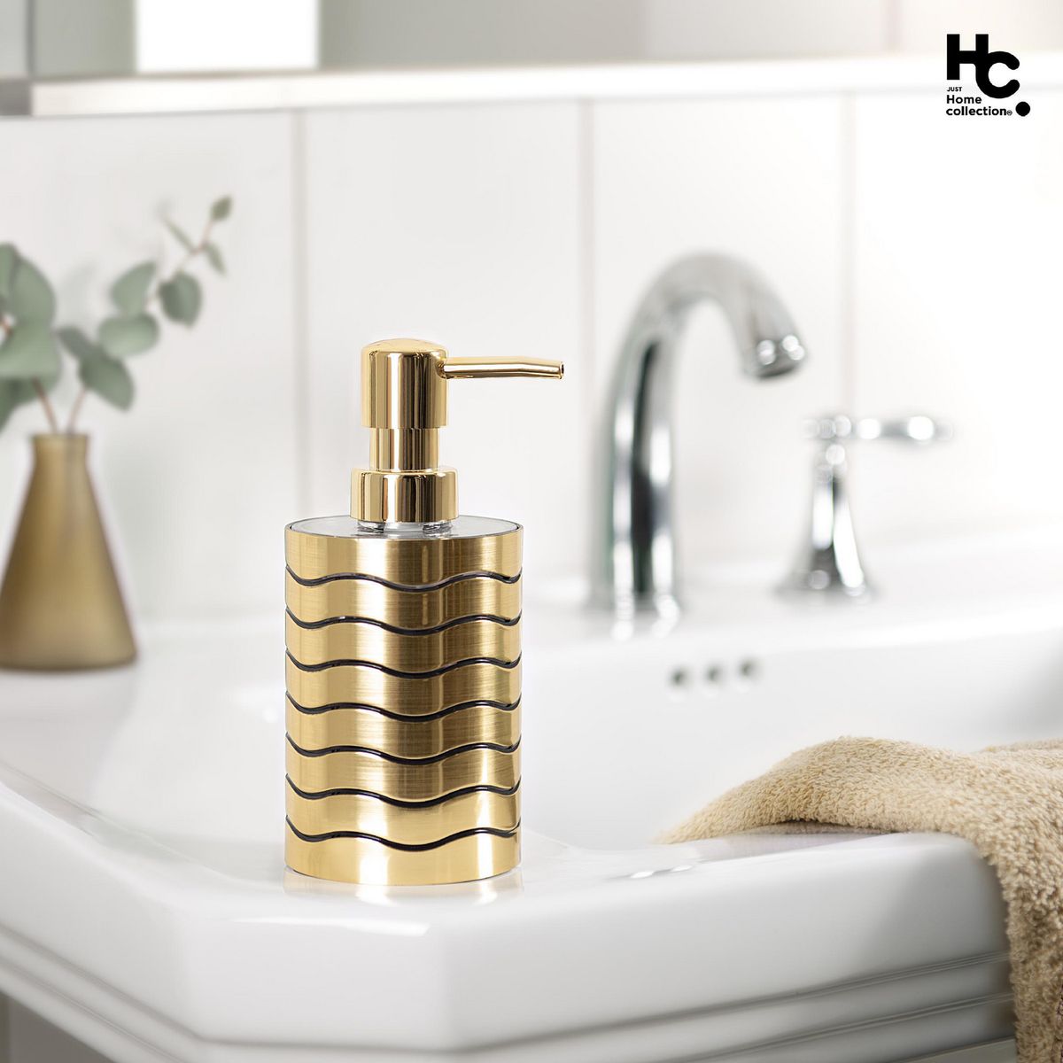 JUST HOME COLLECTION - Dispensador De Jabón Waves Dorado