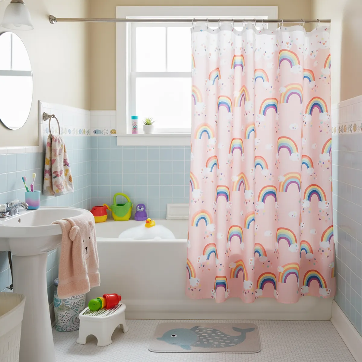JUST HOME COLLECTION - Cortina De baño 178x180 cm Multicolor