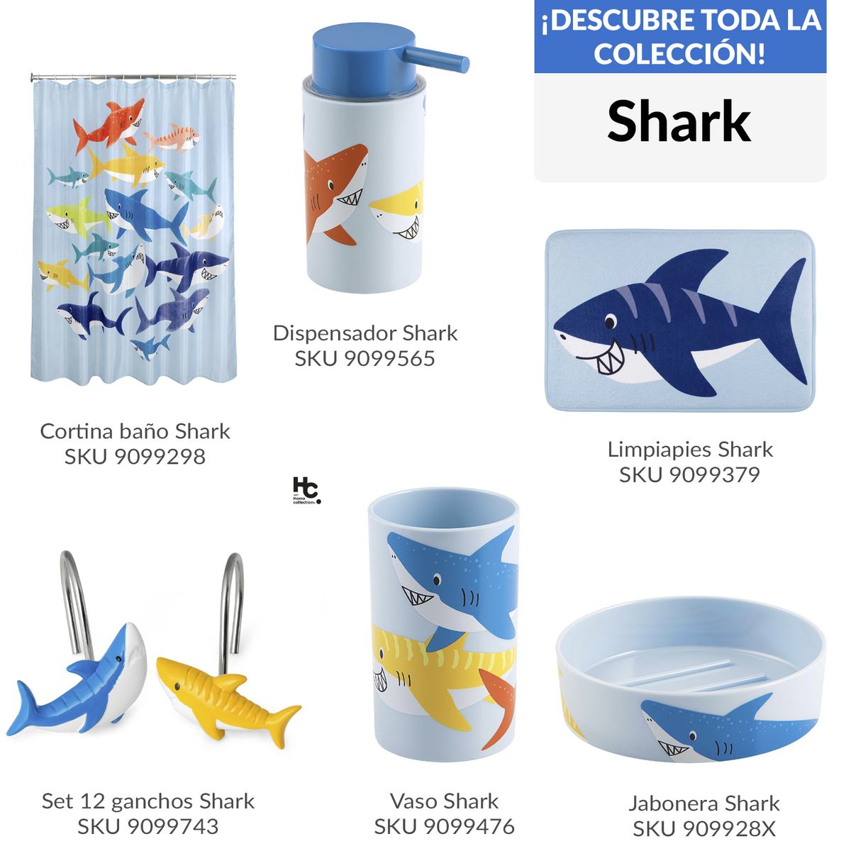 JUST HOME COLLECTION - Limpiapies Sharks 40x60 cm Poliéster Multicolor