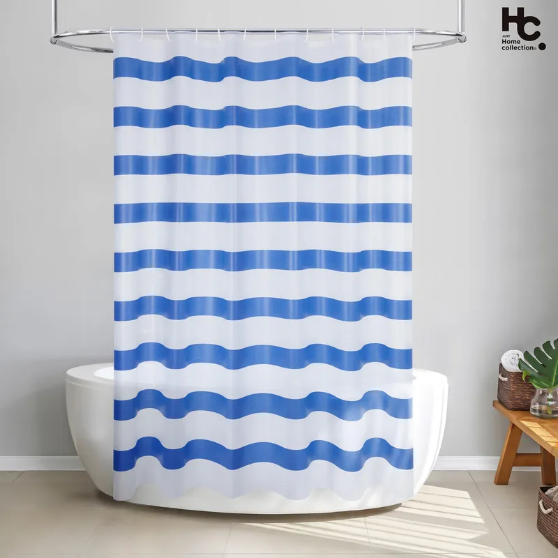 JUST HOME COLLECTION - Cortina De baño 178x180 cm Azul