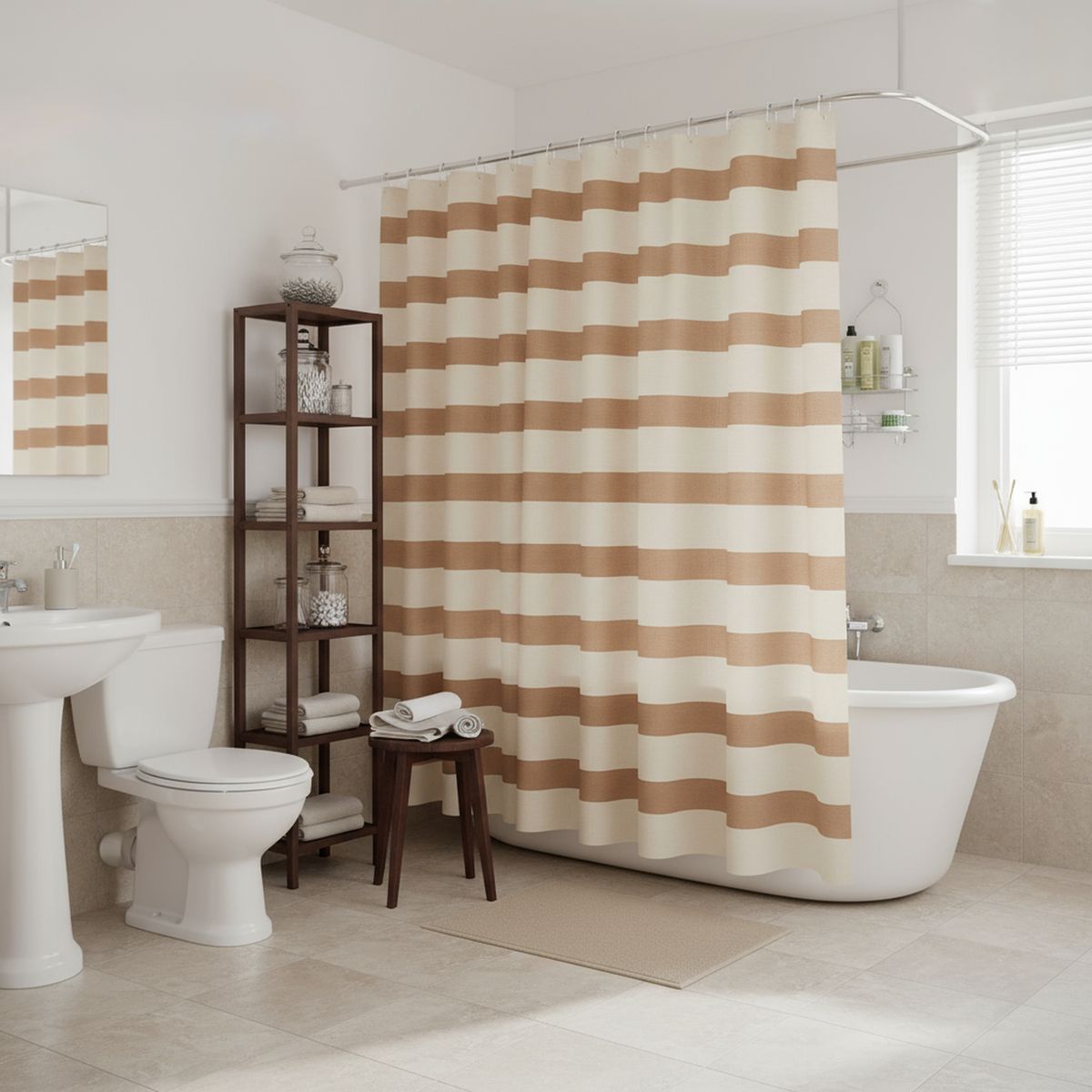 JUST HOME COLLECTION - Cortina De baño 178x180 cm Bronceado