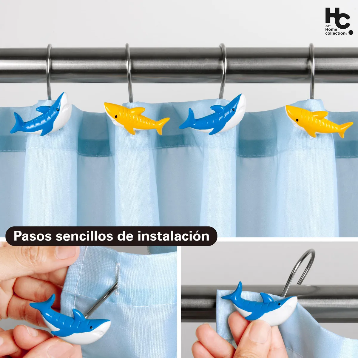 JUST HOME COLLECTION - Set de 12 Ganchos Sharks