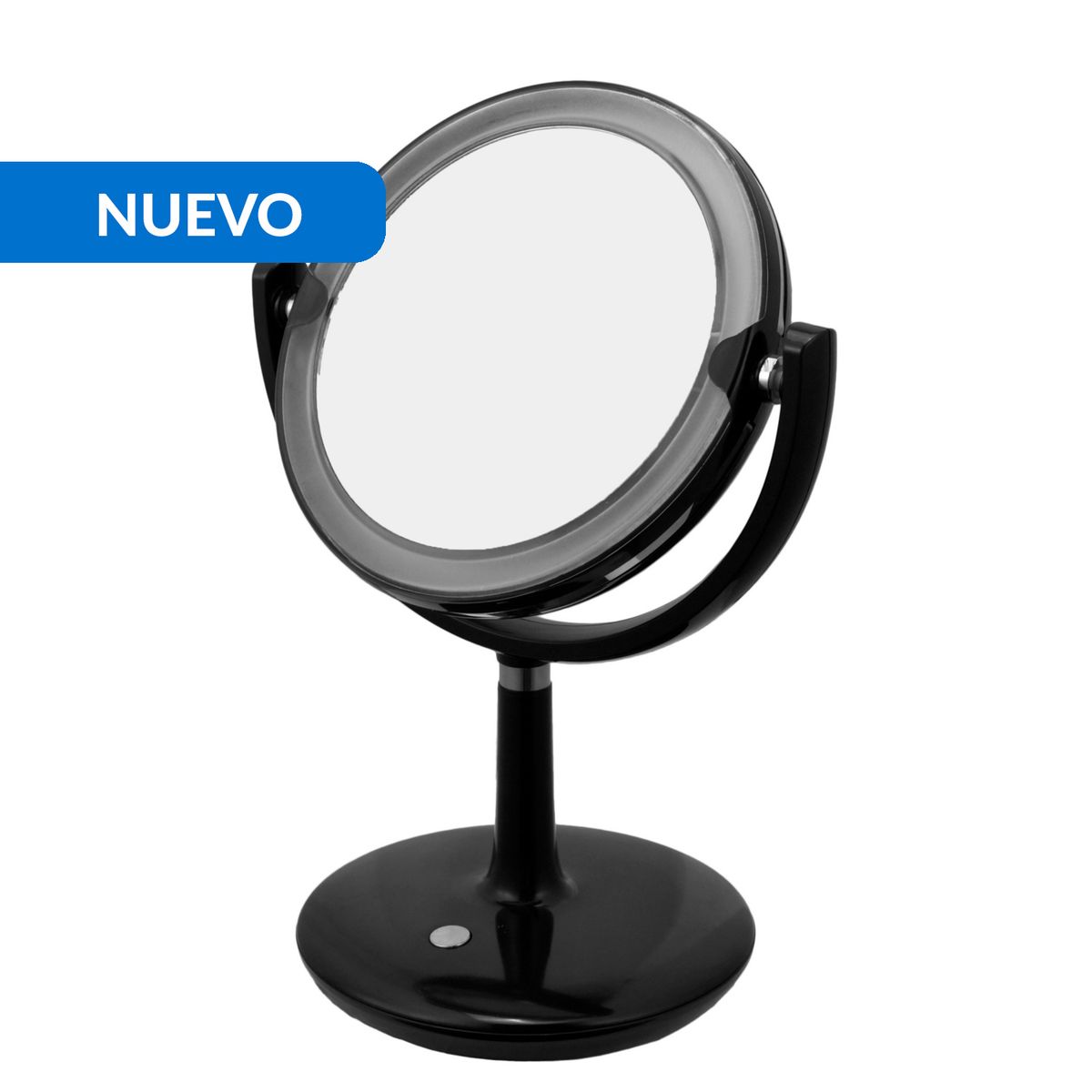 JUST HOME COLLECTION - Espejo Baño Forma Redonda 17.2x34.8 cm Negro Cosmetico