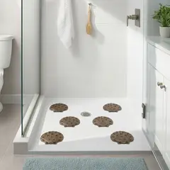 JUST HOME COLLECTION - Set 6 Piso Antideslizante Concha Cafe