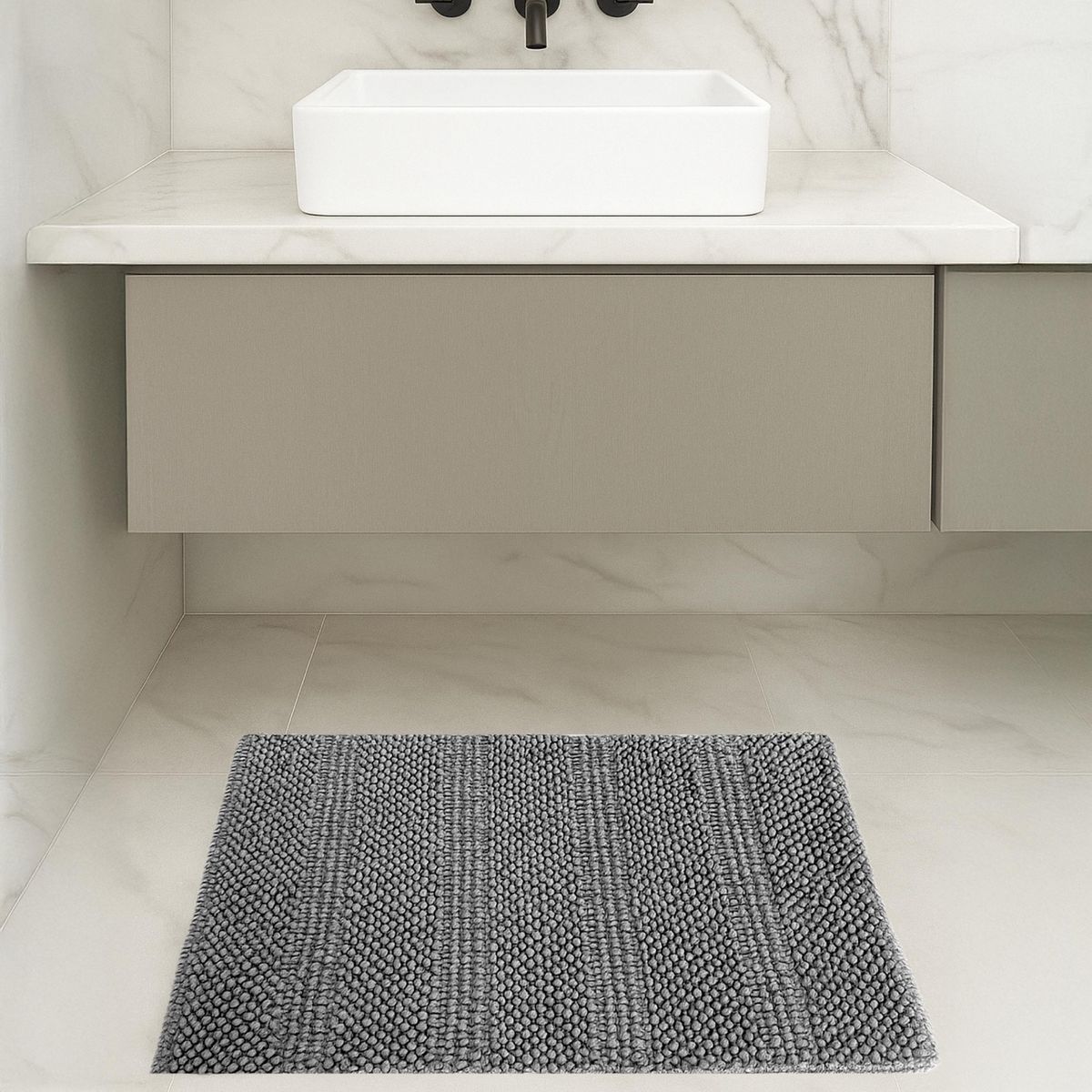 JUST HOME COLLECTION - Limpiapies Kyoto 50x80 cm Algodón Gris