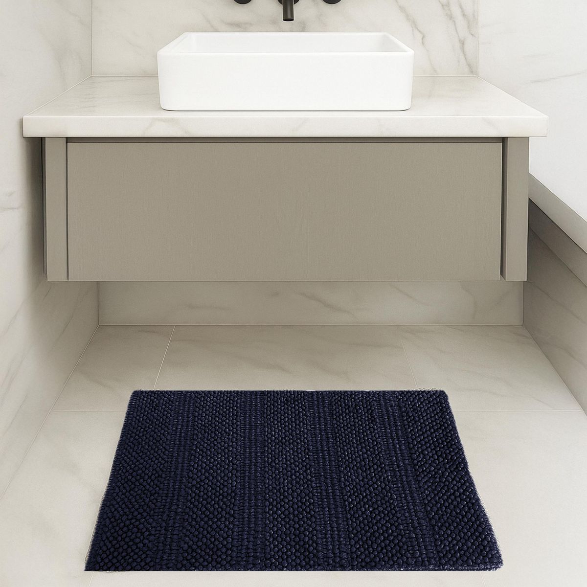 JUST HOME COLLECTION - Limpiapies Bano Alg Kyoto 50X80 Azul