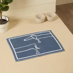 JUST HOME COLLECTION - Limpiapiés Dog 40x50 cm Algodón Azul